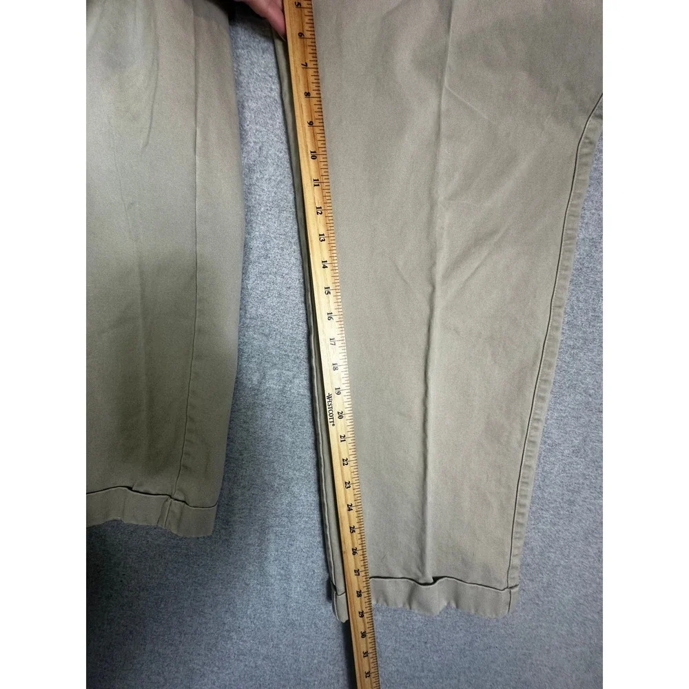 Vintage Orvis Chino Pants Mens 40x29 Tan Khaki Cuffed Straight Twill